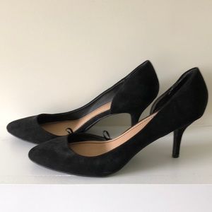 Massini black suede heels women’s 10